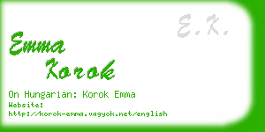 emma korok business card